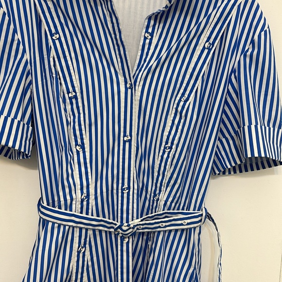 Nicholas striped cotton maxi summer dress blue US size 4 small - Picture 5 of 15